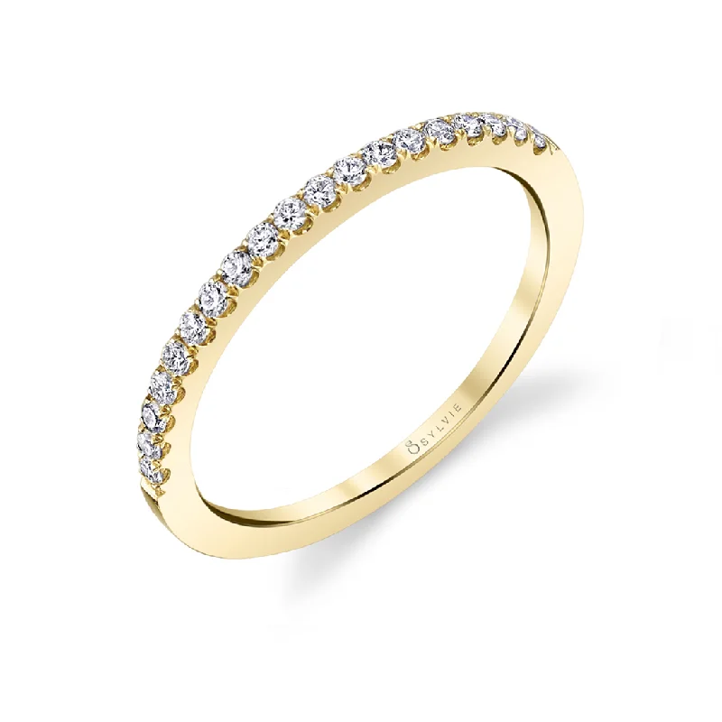 14K Yellow Gold 0.16ctw Round Diamond Classic Wedding Band