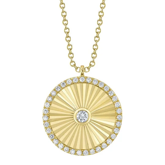 14K Yellow Gold 0.32ctw Diamond Circle Necklace by Shy Creation