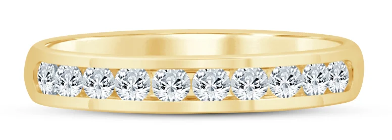 14K Yellow Gold 0.50ctw Round Diamond Classic Wedding Band