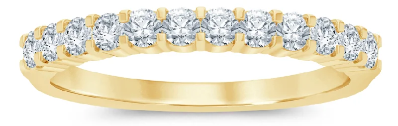 14K Yellow Gold 0.50ctwRound Diamond Classic Wedding Band