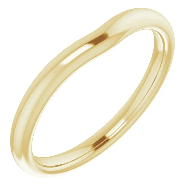 14K Yellow Gold Curved Wedding Band