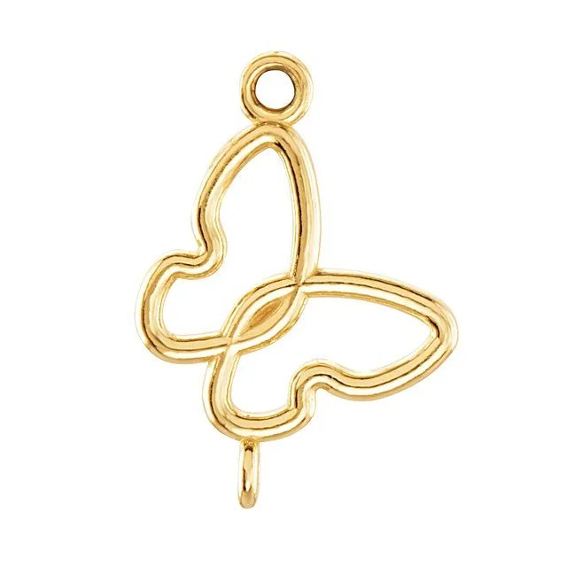 14K Yellow Gold Double Bail Butterfly Charm by Stuller