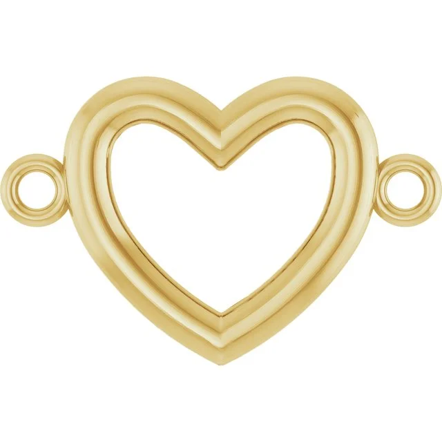 14K Yellow Gold Double Bail Heart Charm by Stuller