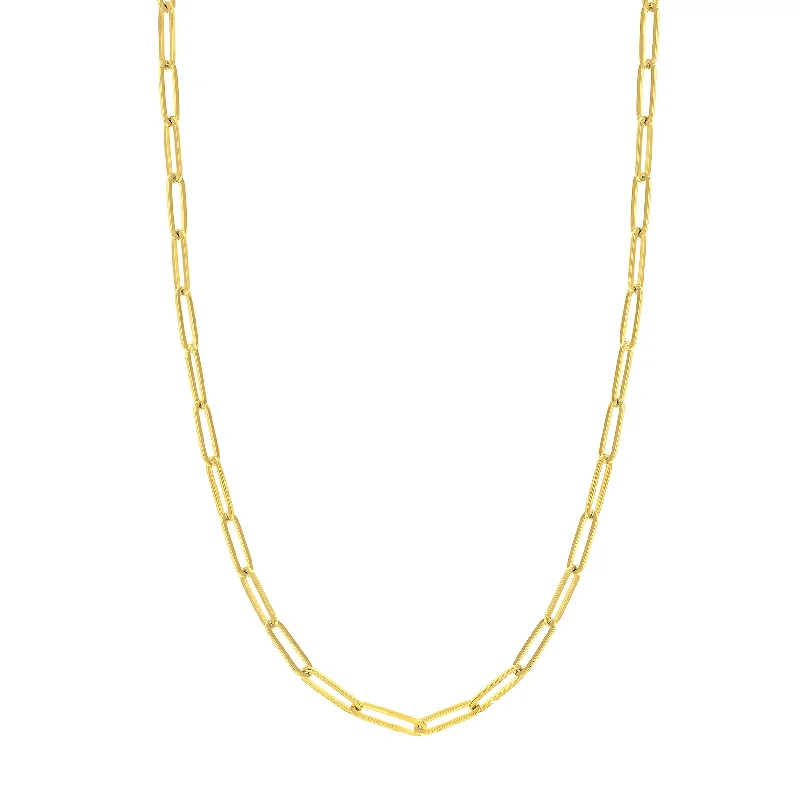 14k Yellow Gold Paper Clip Chain Necklace