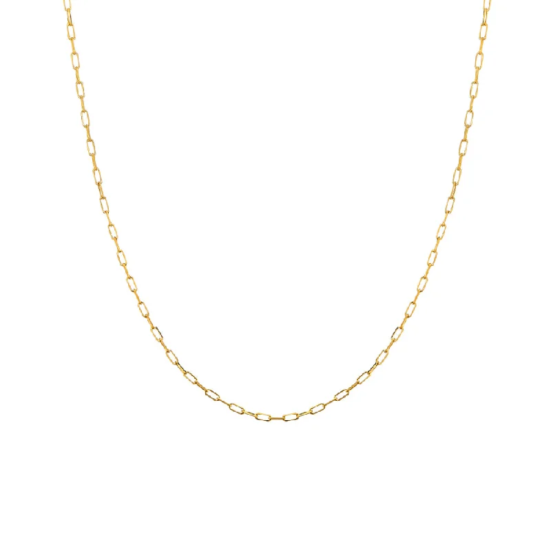 14k Yellow Gold Paperclip Chain Necklace