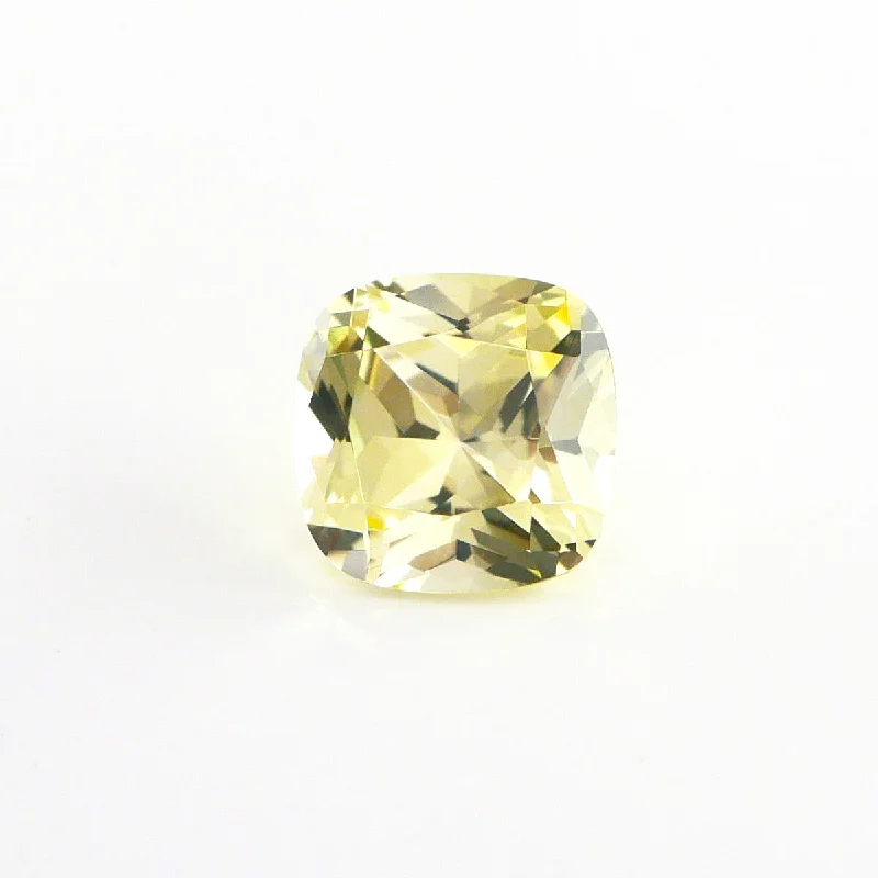 1.80ct 7mm Cushion Lab Grown Light Yellow Sapphire