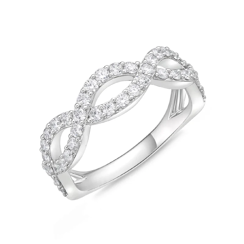 18K White Gold 2/3Ct Diamond Infinity Band