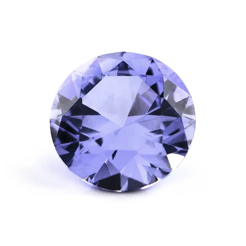 2.20ct 8mm Round Very Light Bluish Purple Color Lab Grown Sapphire