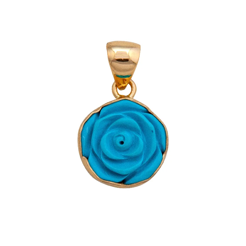 Alchemia Baby Blue Resin Rose Pendant