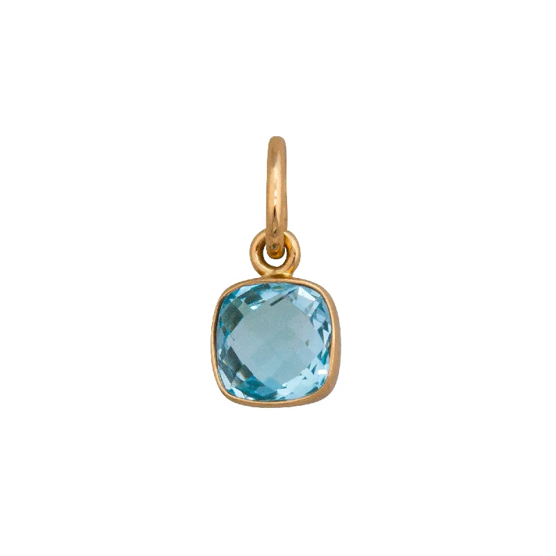 Alchemia Blue Topaz Square Charm Pendant