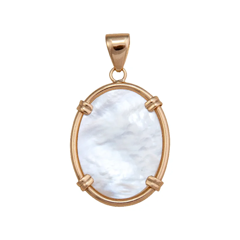 Alchemia Mother of Pearl Oval Prong Set Pendant