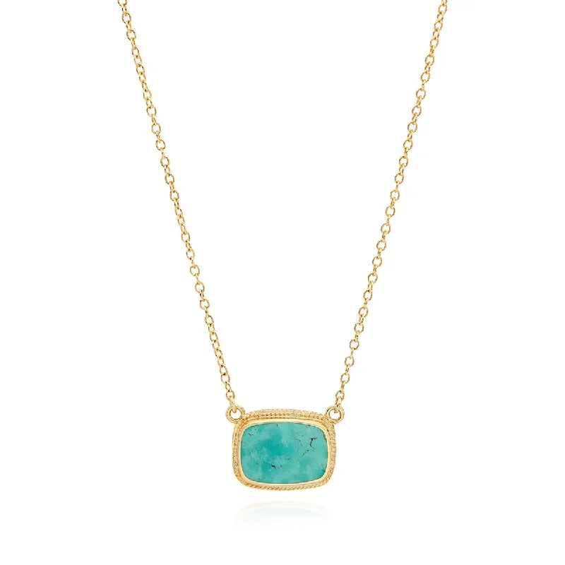 Anna Beck Medium Turquoise Cushion Necklace