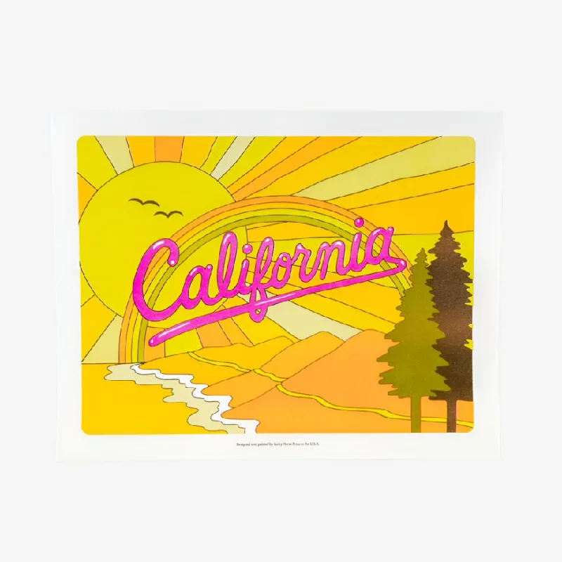 California Coast Risograph Print