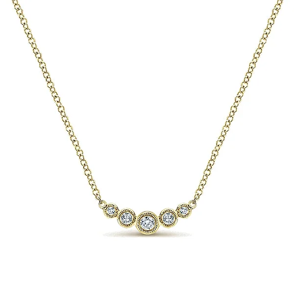 Bezel Set Diamond Bar Necklace