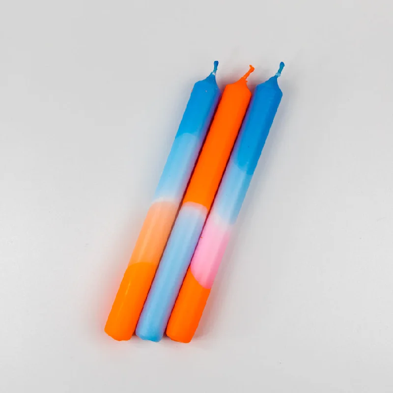 Dip Dye Neon Candles - Coral Playa