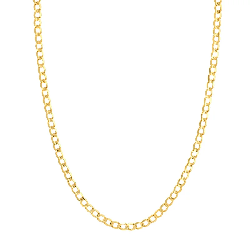 10K Yellow Gold Concave Curb Chain