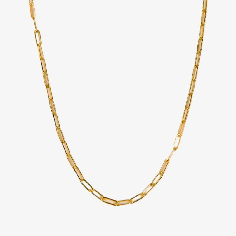 Gold Rectangle Necklace - 18"