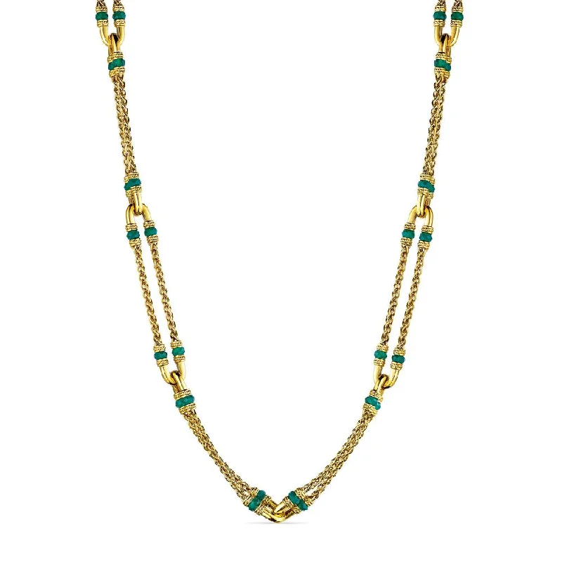 Judith Ripka Ocean Reef Statement Chain with Green Chalcedony