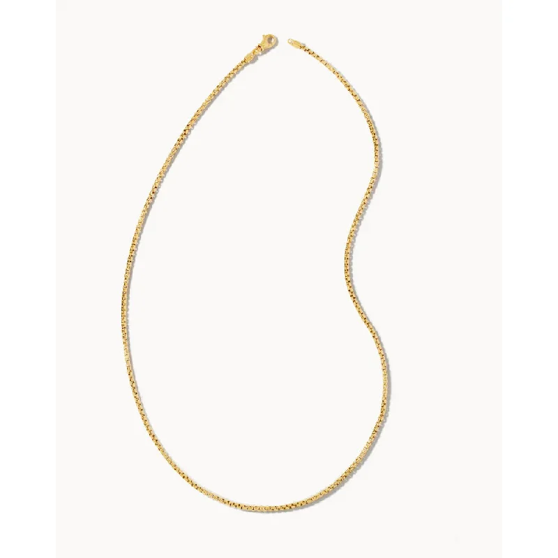 Scott Bros. Beck Thin Round Box Chain Necklace in 18k Gold Vermeil