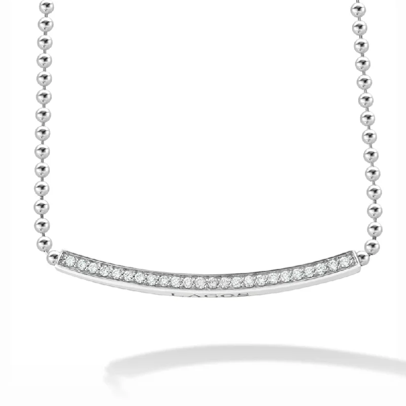 Lagos Caviar Spark Large Station Diamond Beaded Necklace