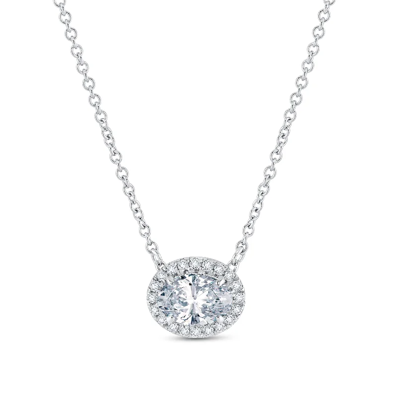 Lab Grown Diamond 1 Carat Halo Pendant