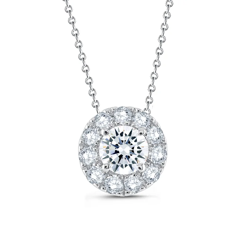 Lab Grown Diamond 1/2 Carat Halo Pendant