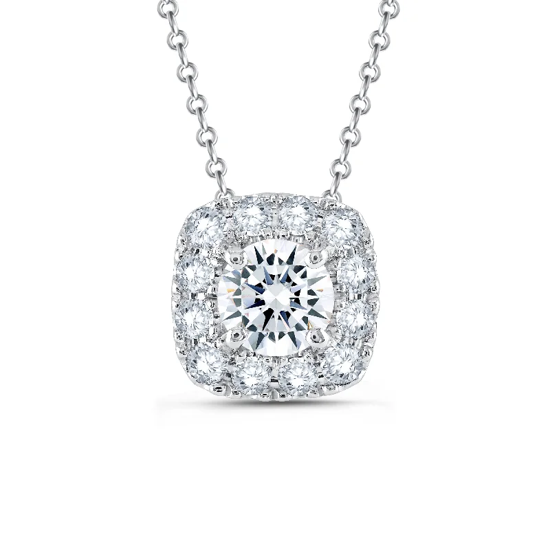 Lab Grown Diamond 1/2 Carat Halo Pendant