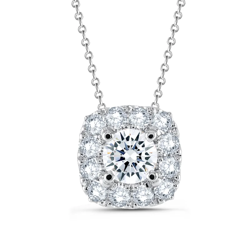 Lab Grown Diamond 3/4 Carat Halo Pendant