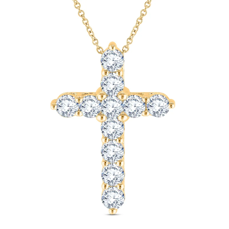 Lab Grown Diamond 2 Carat Cross Pendant