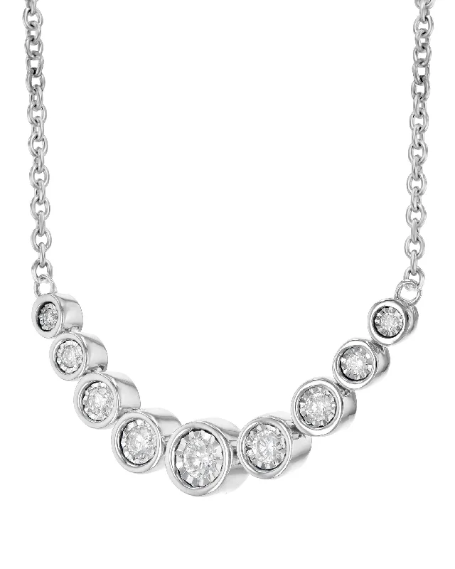 Bezel Set Diamond Bar Necklace