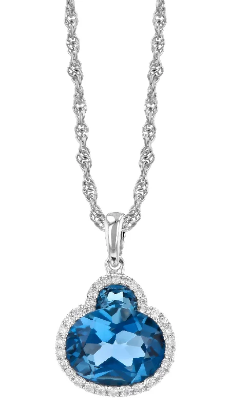 London Blue Topaz And Diamond Pendant