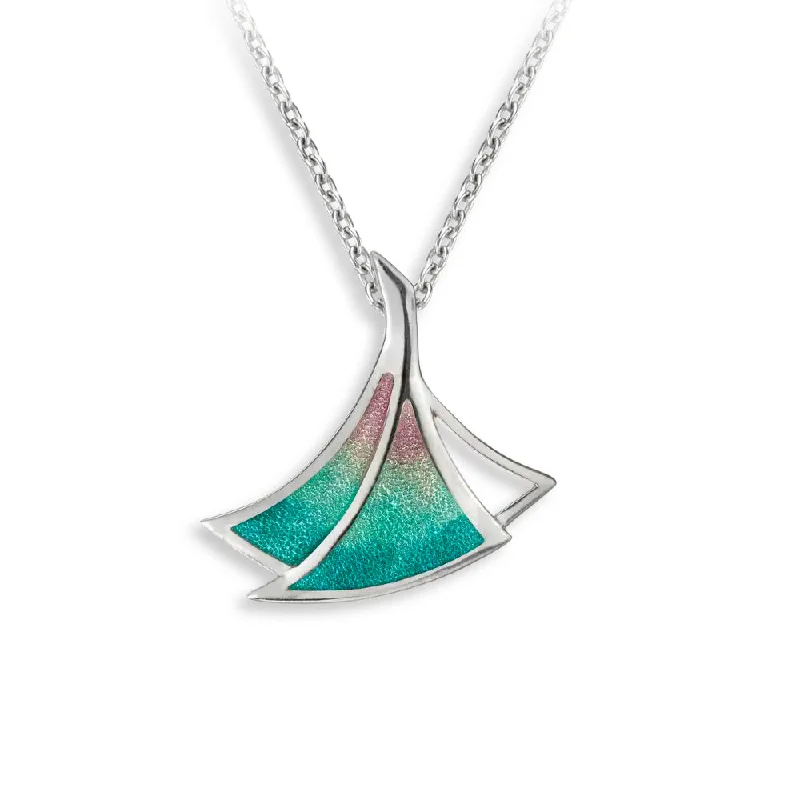 Nicole Barr Turquoise Watercolor Triangles Pendant