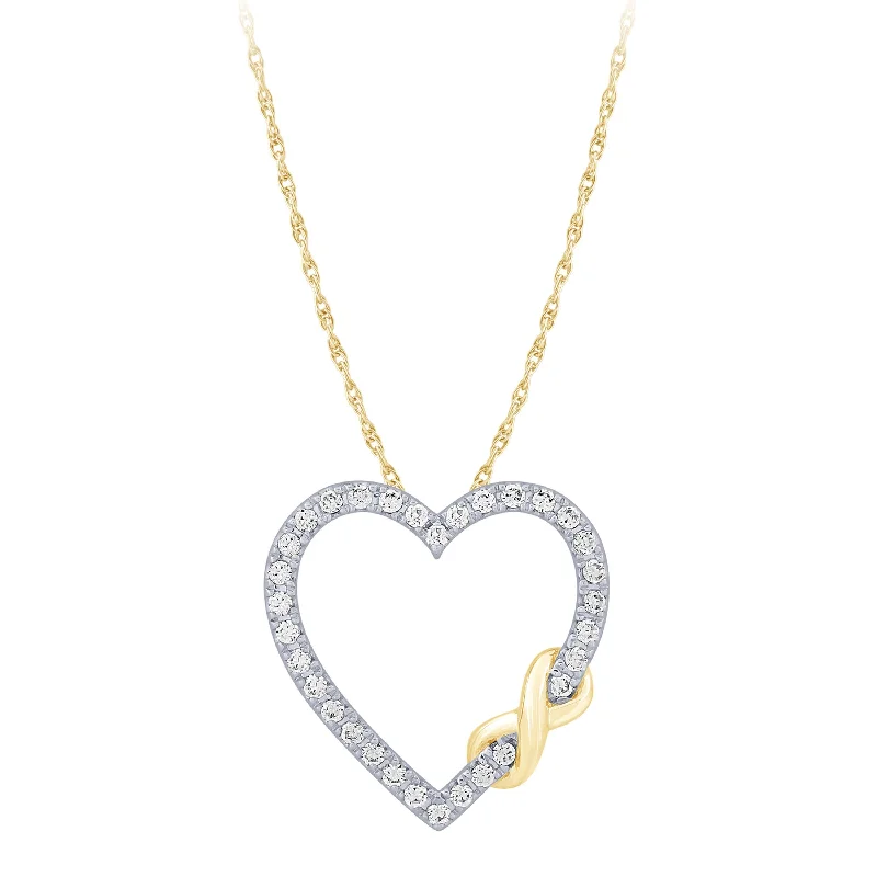 14K Yellow Gold 0.16Ctw Diamond Heart Pendant