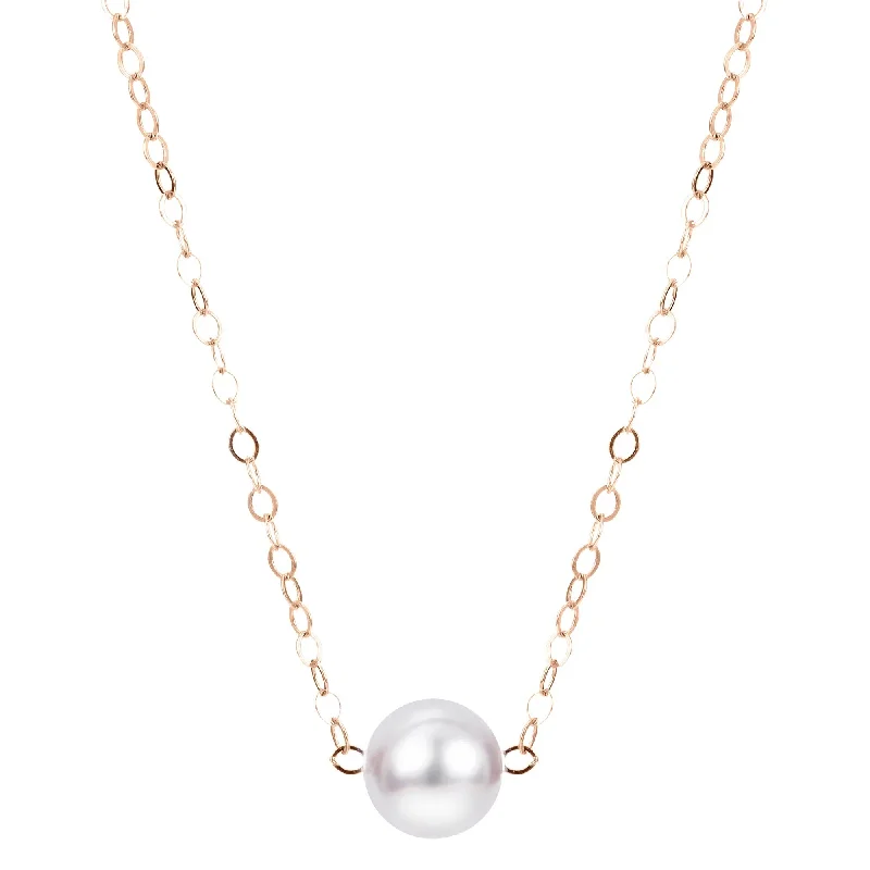 14KT 15"(D)ADD-A-PEARL NECKLACE(ONE 4X4.5MM PEARL)