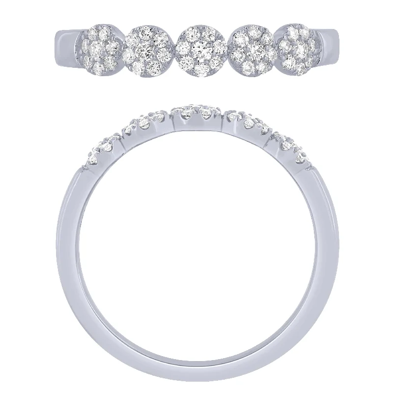 14K White Gold 1/4Ctw Diamond Halo Band