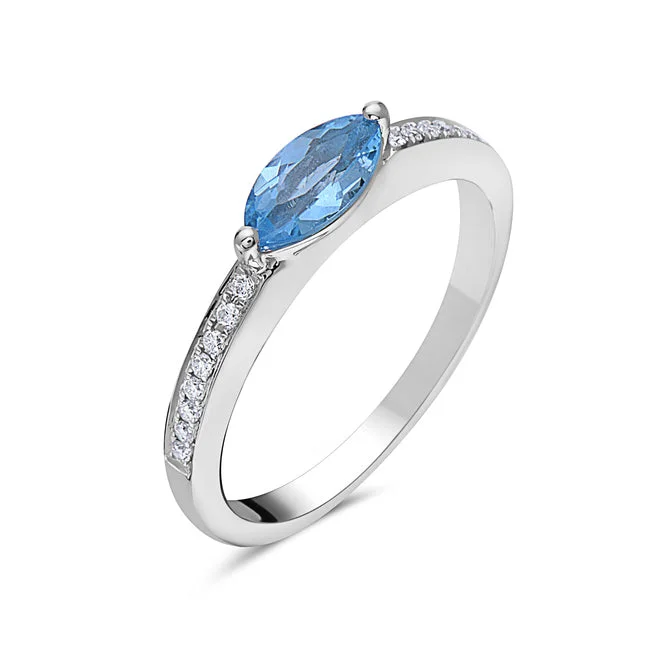 Blue Topaz And Diamond Fashion Band