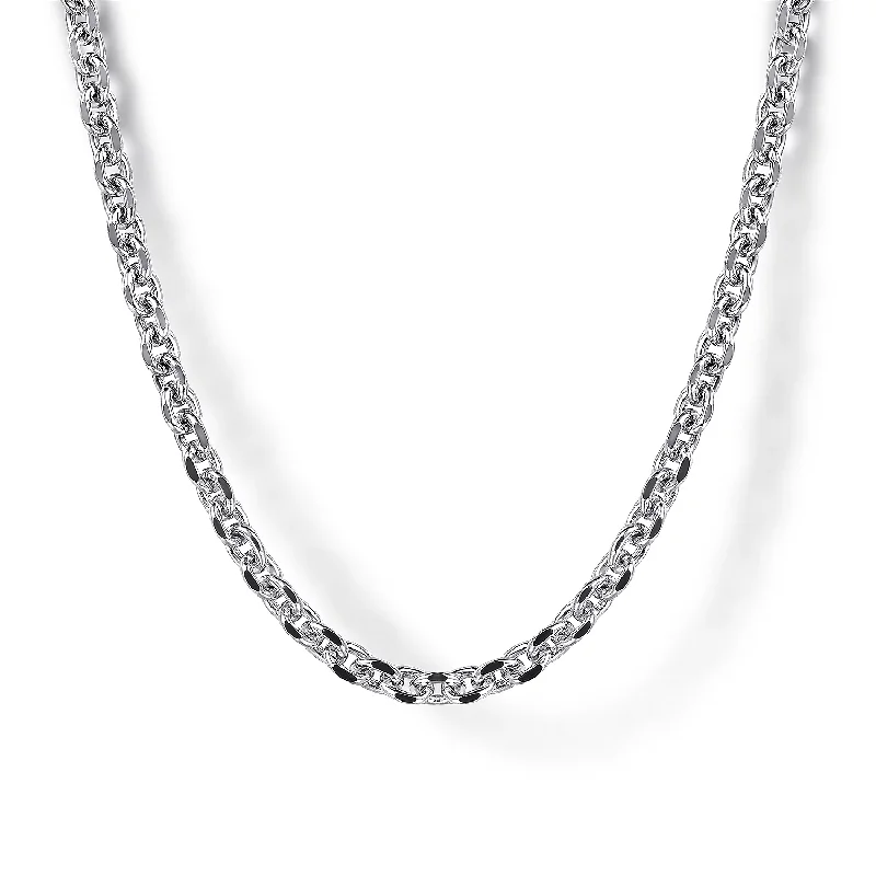 925 Sterling Silver Mens Link Chain Necklace