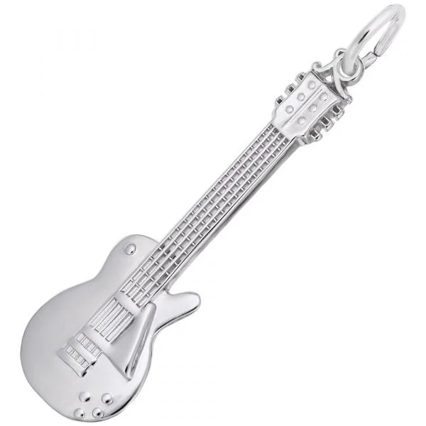 Sterling Silver Electric Guitar Charm