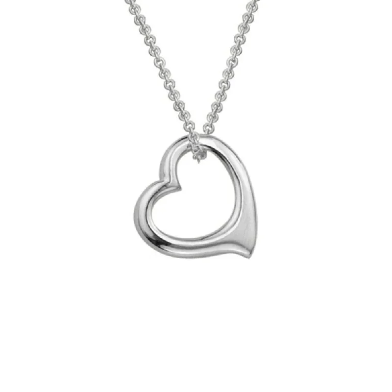 Sterling Silver Floating Heart Pendant Necklace