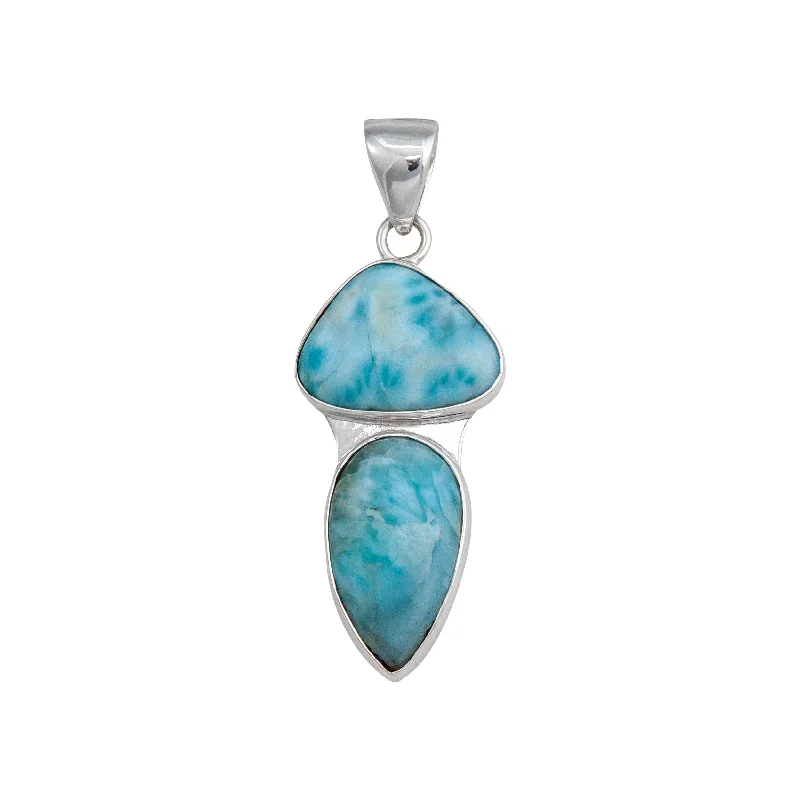 Sterling Silver Larimar Double Pendant