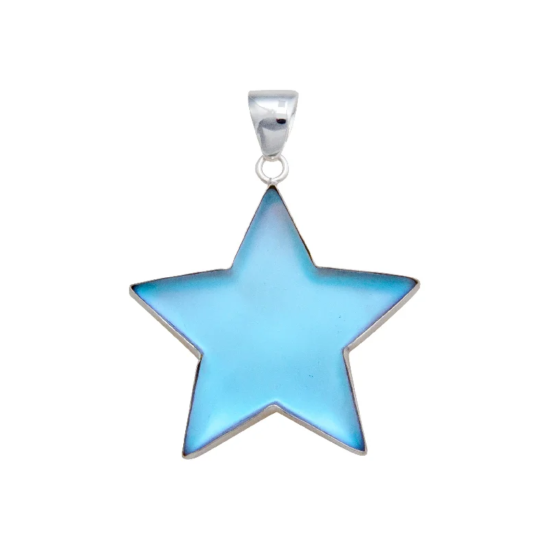 Sterling Silver Large Luminite Star Pendant