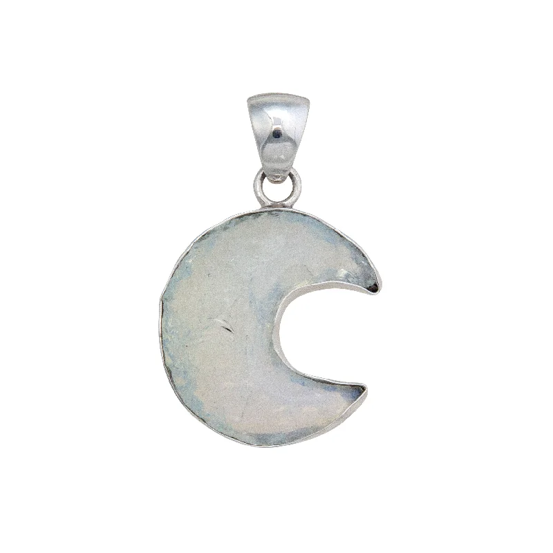 Sterling Silver Opalite Moon Pendant