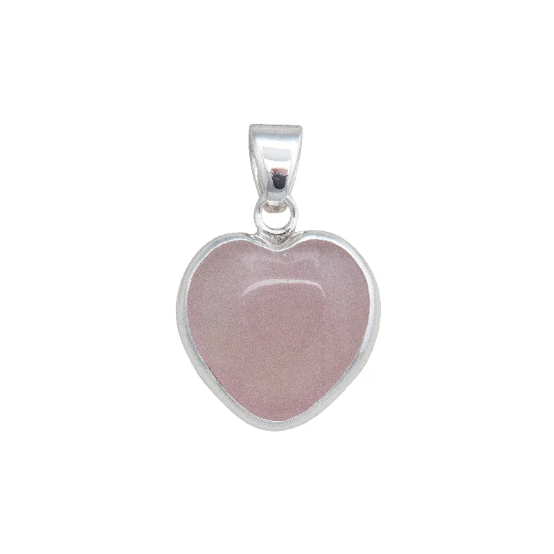 Sterling Silver Rose Quartz Heart Pendant