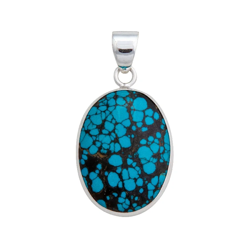 Sterling Silver Turquoise Oval Pendant