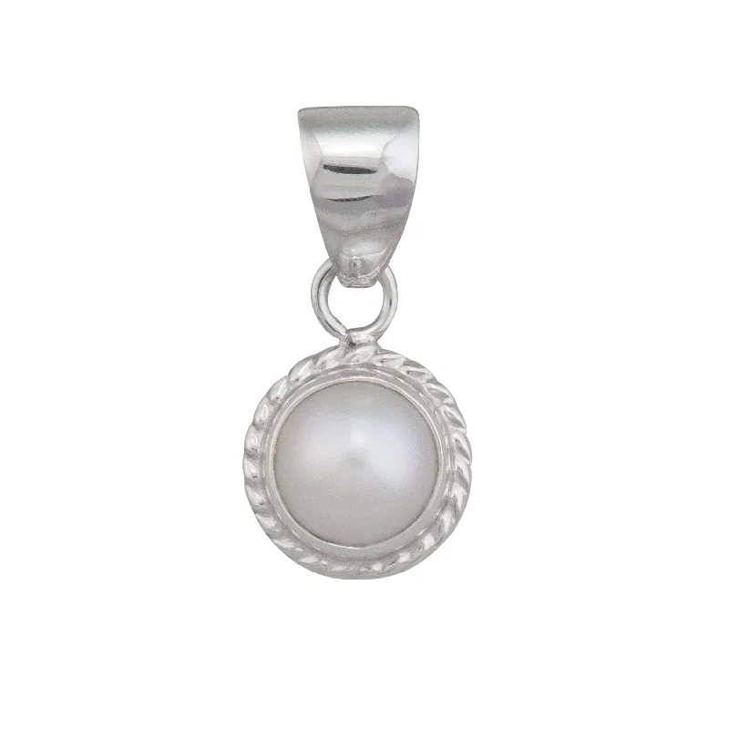 Sterling Silver White Pearl Rope Pendant