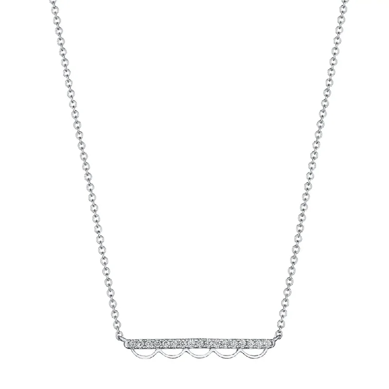 Tacori 14k Open Crescent Diamond Bar Necklace